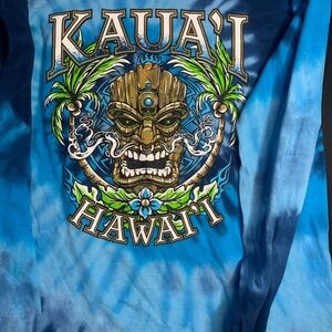 Blue long sleeve kuai men’s shirt Gildan heavy cotton size M